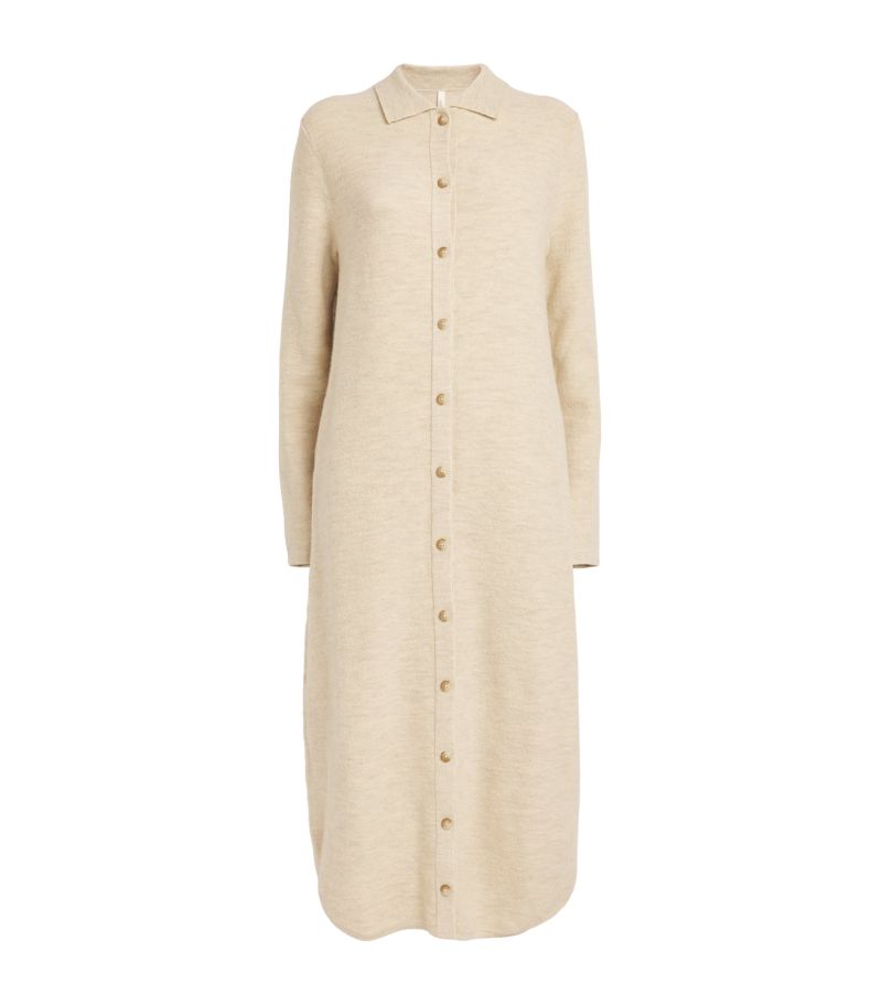 Lauren Manoogian Lauren Manoogian Merino Wool-Alpaca Blend Knitted Shirt Dress