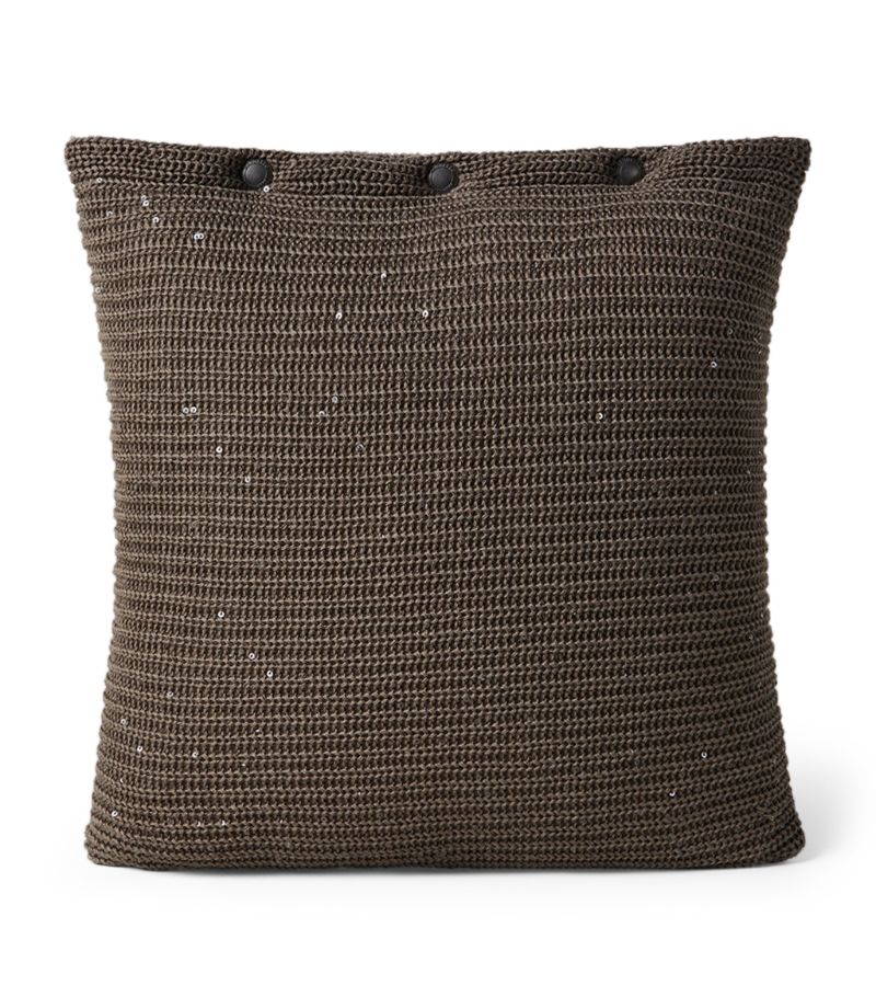 Brunello Cucinelli Brunello Cucinelli Rib-Knit Sequin Cushion (40Cm X 40Cm)