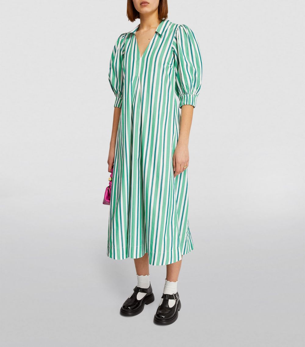 Ganni Ganni Organic Cotton Striped Maxi Dress