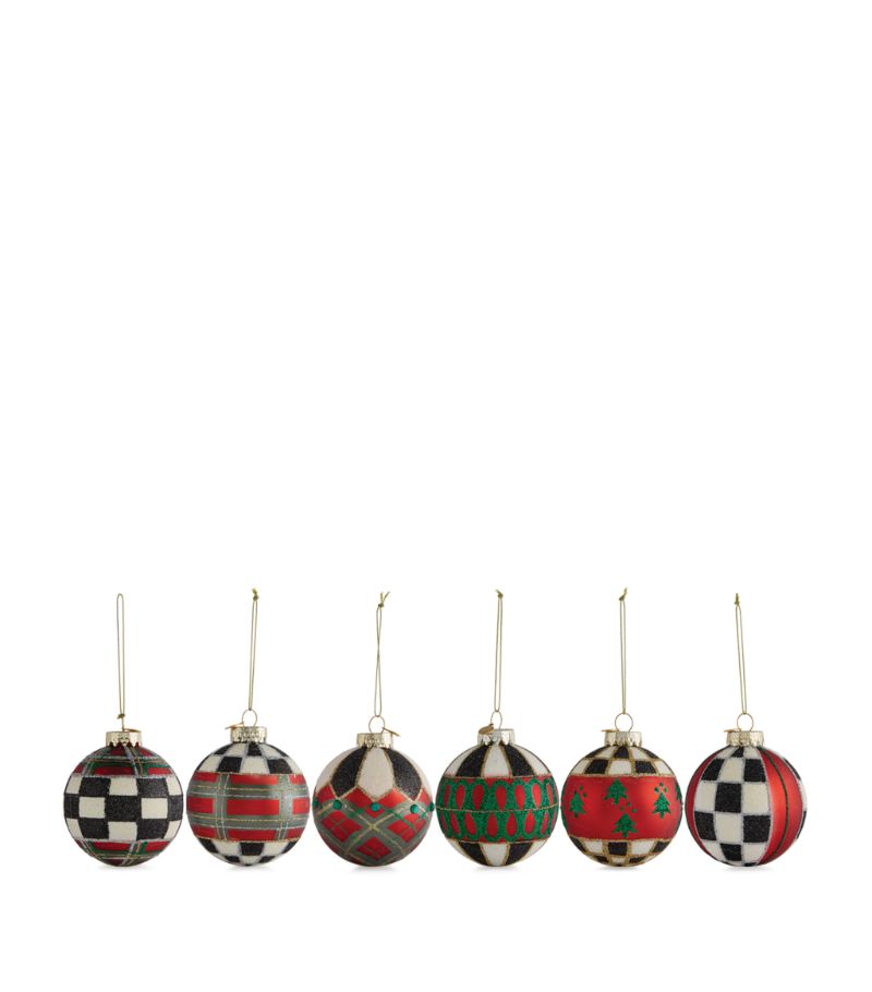 Mackenzie-Childs Mackenzie-Childs Embellished Tartan Baubles (Set Of 6)