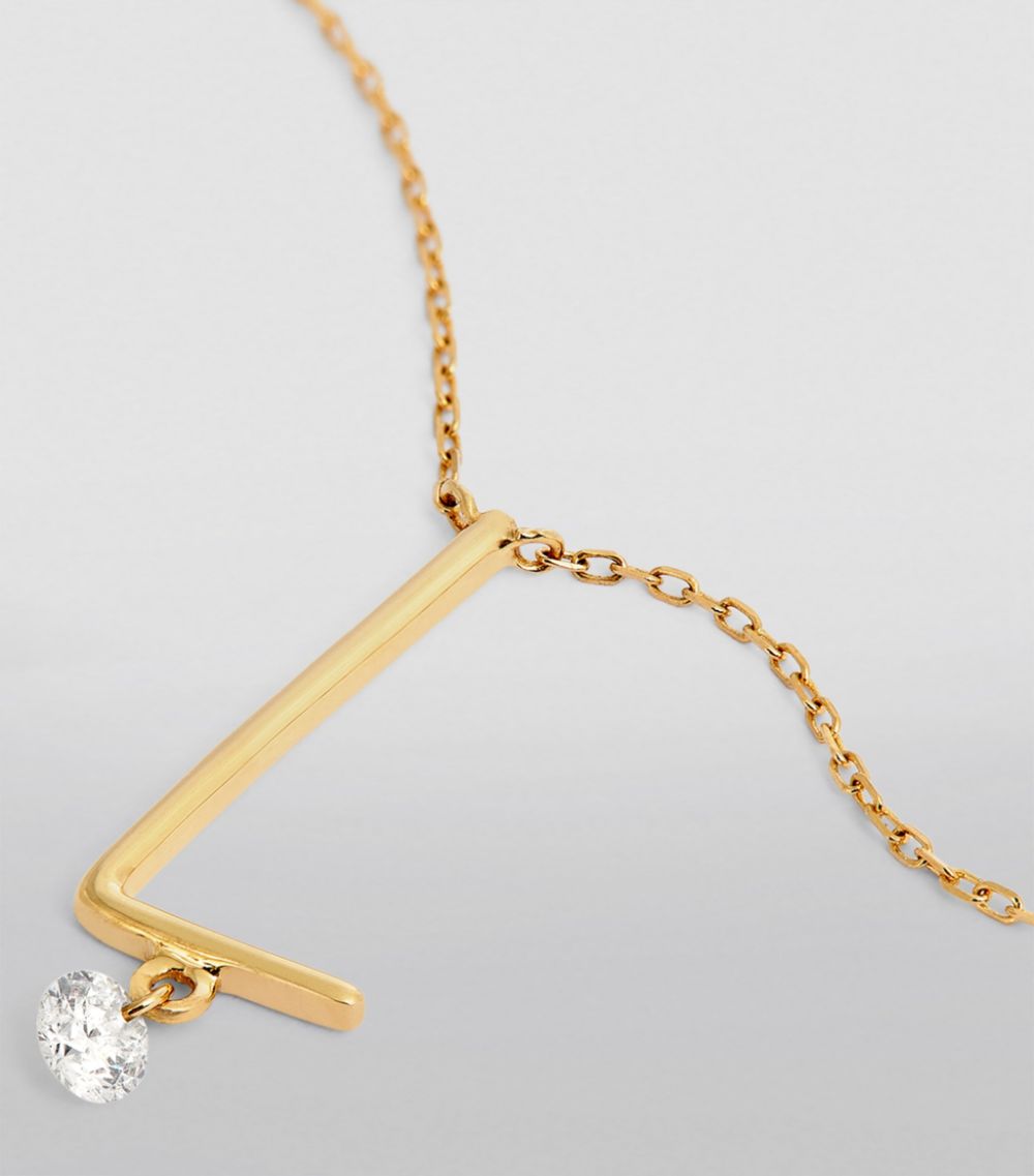 Persée Persée Yellow Gold And Diamond Alphabet Necklace