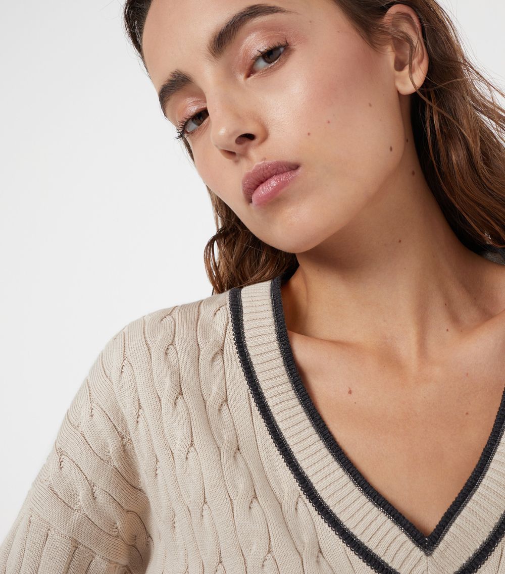 Brunello Cucinelli Brunello Cucinelli V-Neck Cable-Knit Sweater