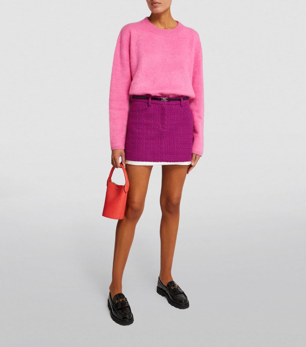  Maje Tweed Belted Mini Skirt