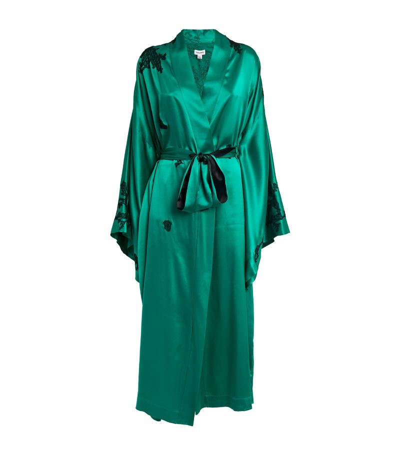Torlowei TORLOWEI Silk Satin Kimono Robe