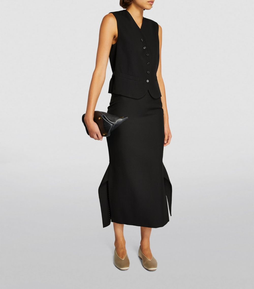 The Row The Row Wool-Mohair Ankle-Length Patillon Pencil Skirt