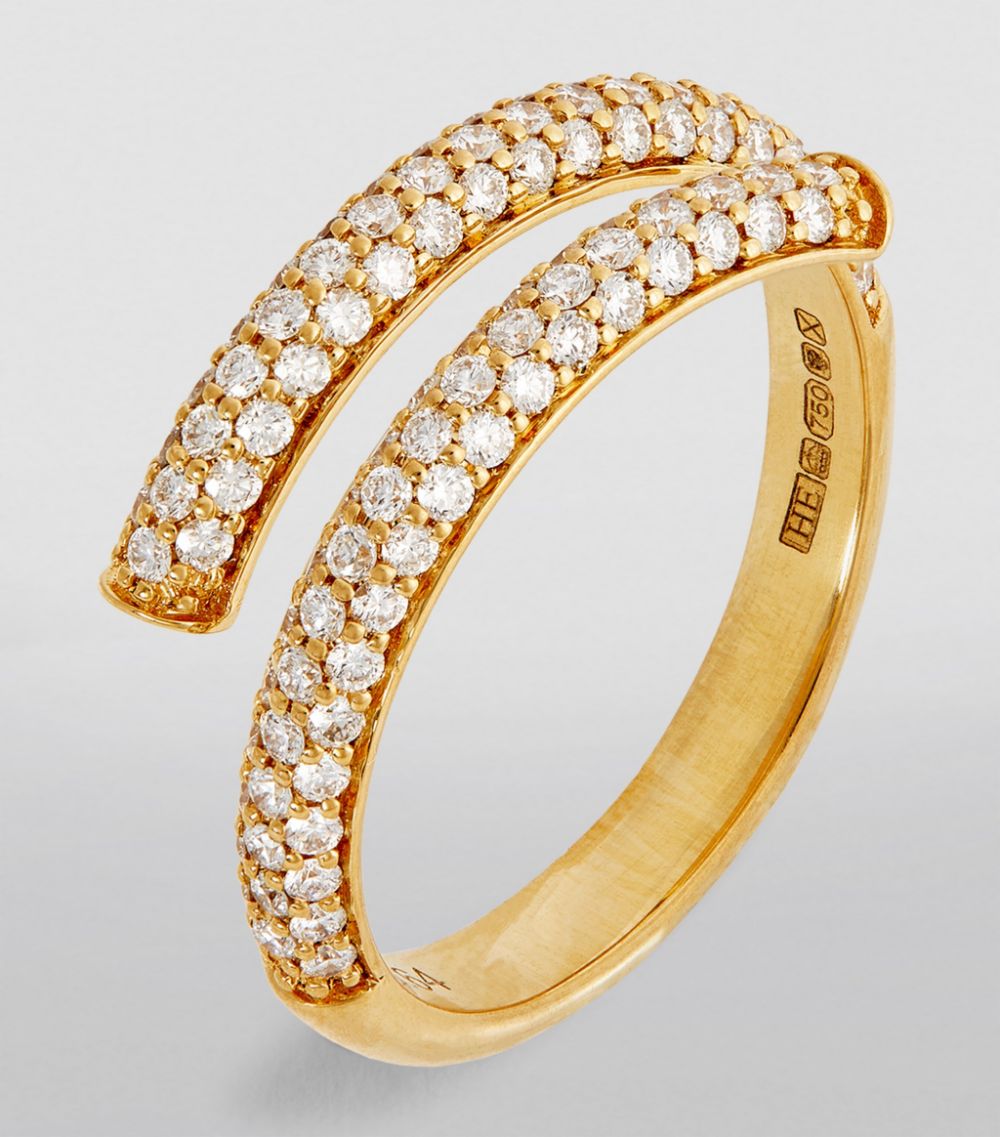 Engelbert Engelbert Yellow Gold and Diamond Fat Spin Ring (Size 53)