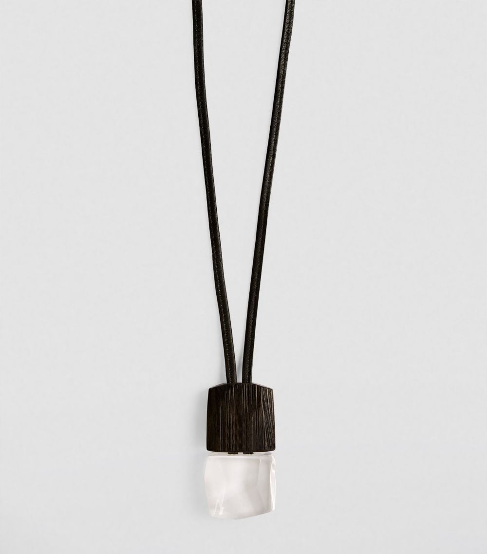 Eskandar Eskandar X Monies Leather, Acrylic And Wood Rough-Cut Necklace