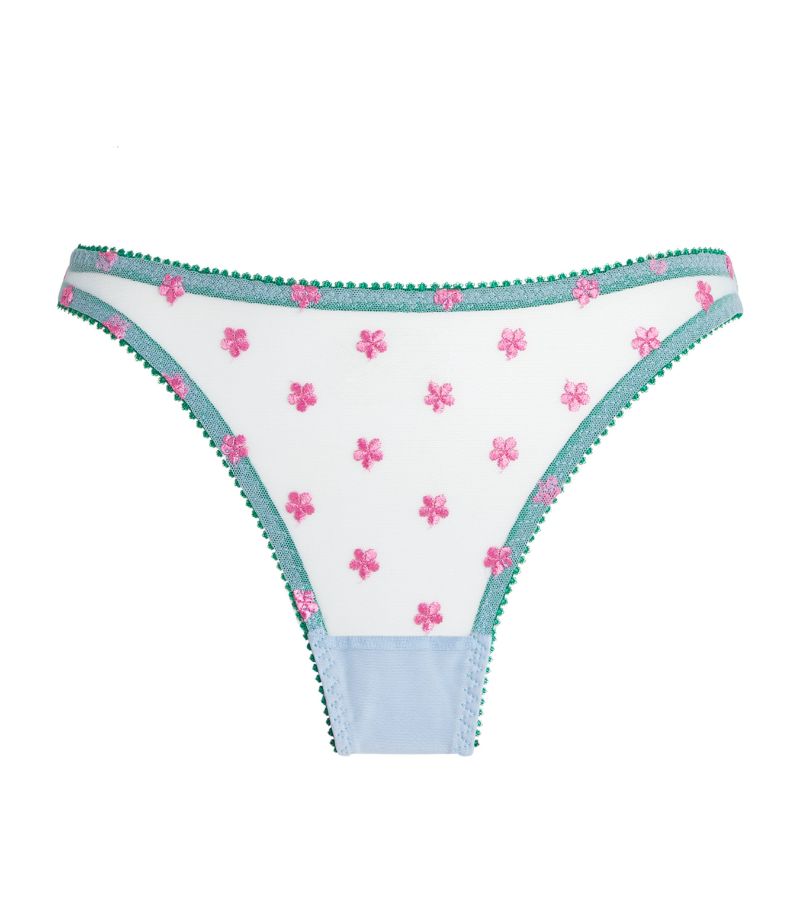 Dora Larsen Dora Larsen Embroidered Sage Thong