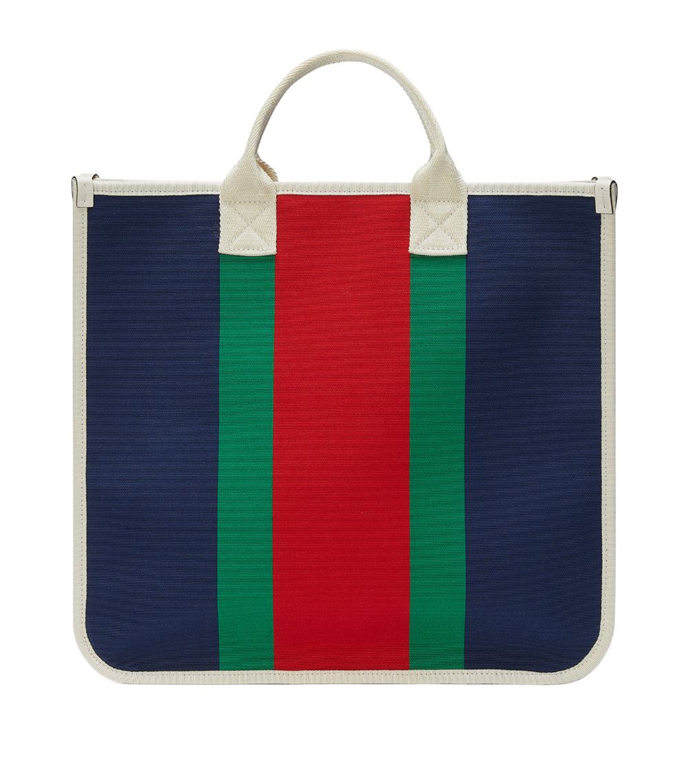 Gucci Gucci Kids Canvas Web Stripe Tote Bag