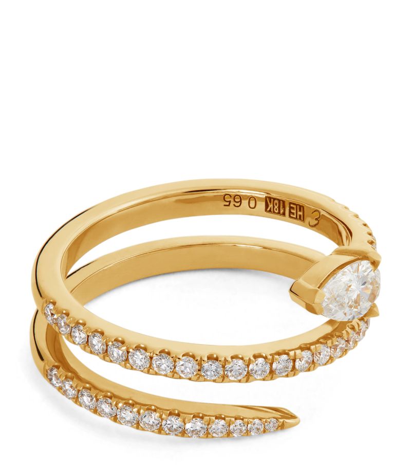 Engelbert Engelbert Yellow Gold and Diamond Drop Spin Ring