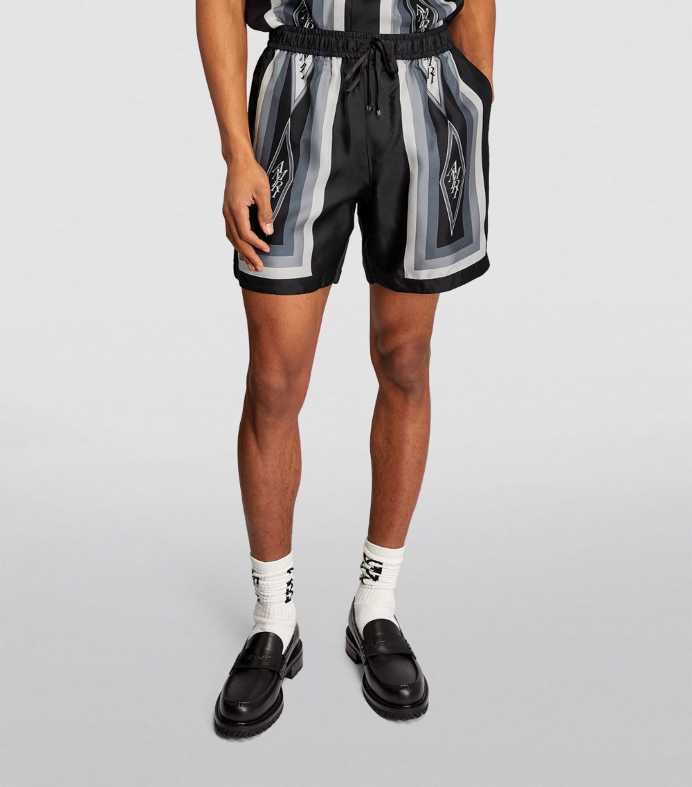 Amiri Amiri Silk Diamond Print Shorts