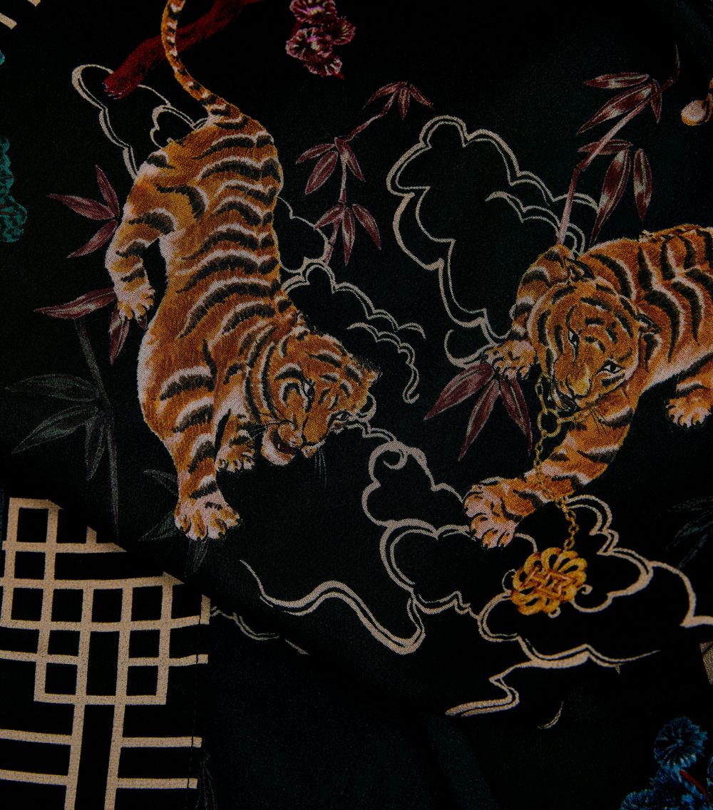 Hayley Menzies Hayley Menzies Silk Tiger Print Shirt Dress