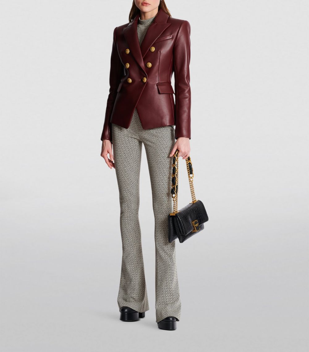 Balmain Balmain Lambskin Gold-Buttoned Blazer