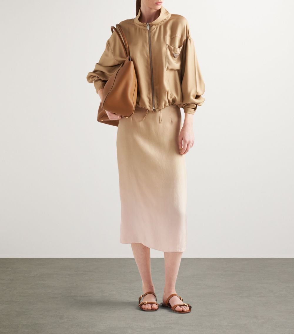 Prada Prada Silk Gradient Midi Skirt