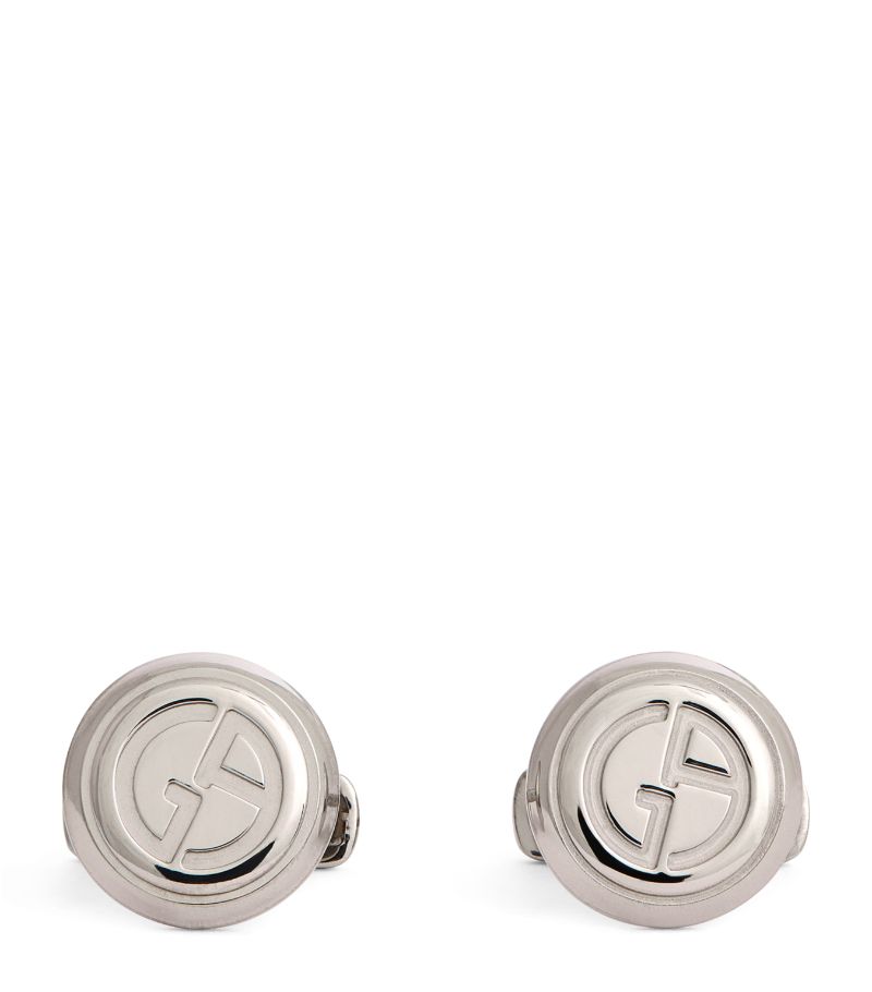 Giorgio Armani Giorgio Armani Sterling Silver Logo Cufflinks