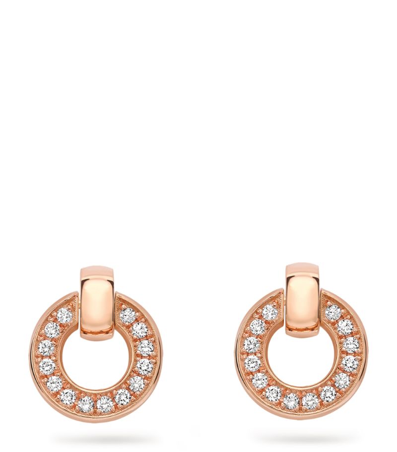 Boodles Boodles Rose Gold and Diamond Roulette Flip Earrings