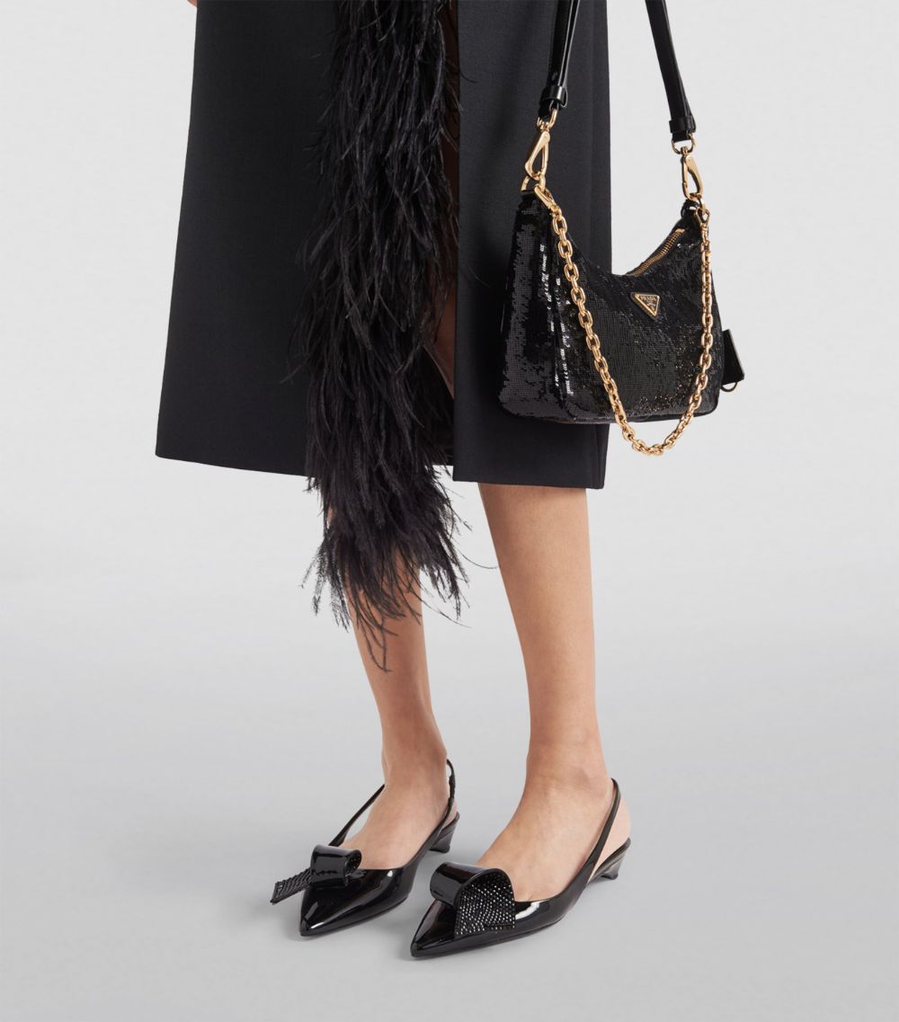 Prada Prada Wool Feather-Trim Midi Skirt