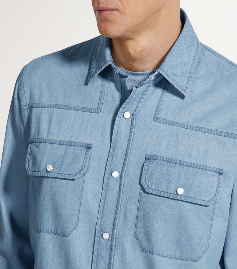 zegna Zegna Bleached Cashco Denim Shirt