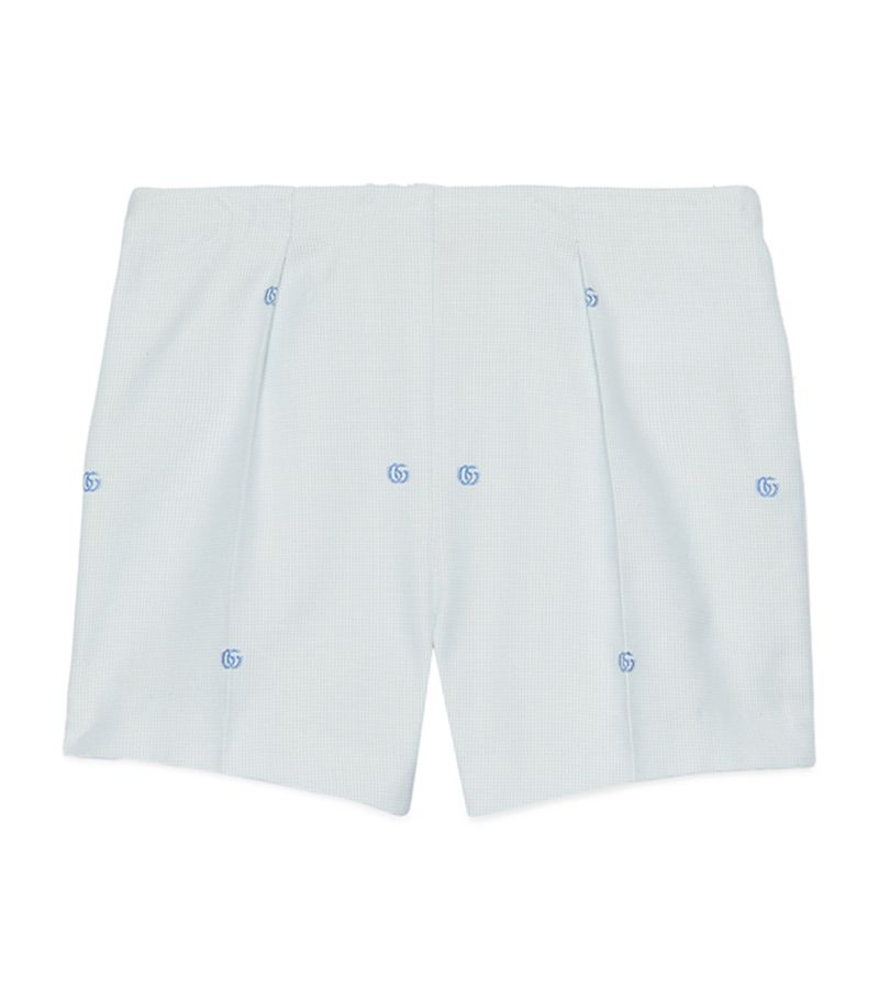 Gucci Gucci Kids Cotton Pleated Logo Shorts (3-36 Months)