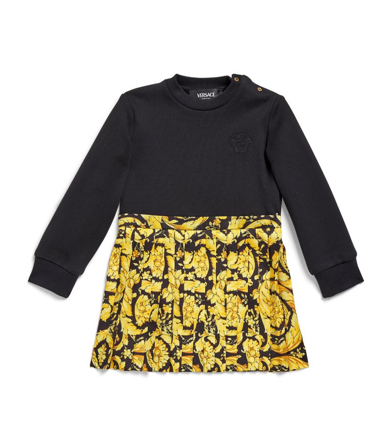 Young Versace Versace Kids Barocco Print Pleated Dress (3-36 Months)