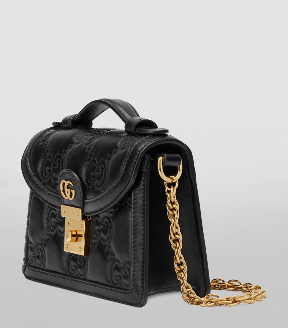 Gucci Gucci Small Leather Gg Matelassé Top-Handle Bag