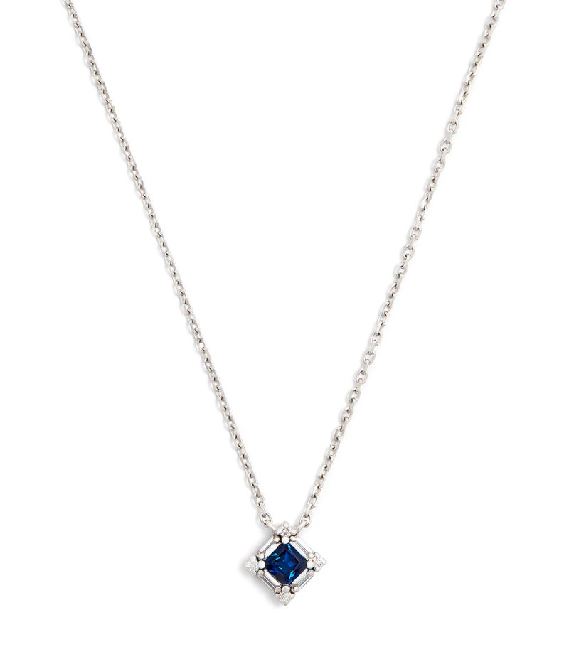 Suzanne Kalan Suzanne Kalan Mini White Gold, Sapphire And Diamond Post Necklace