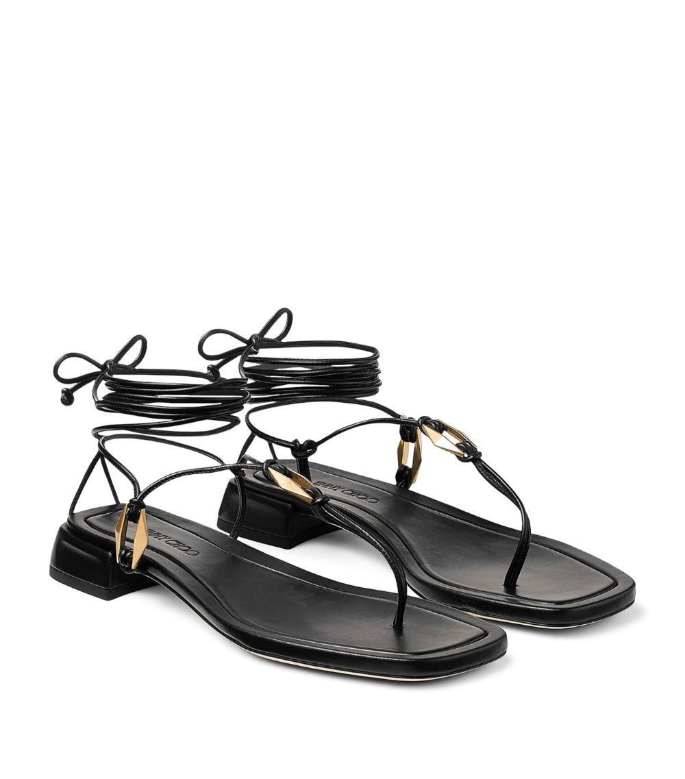 Jimmy Choo Jimmy Choo Onyxia 25 Leather Strappy Sandals