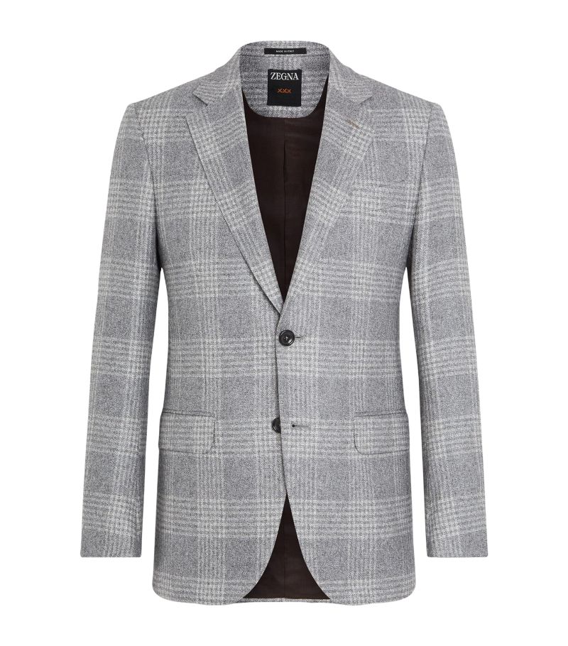 zegna Zegna Silk-Cashmere Check Blazer