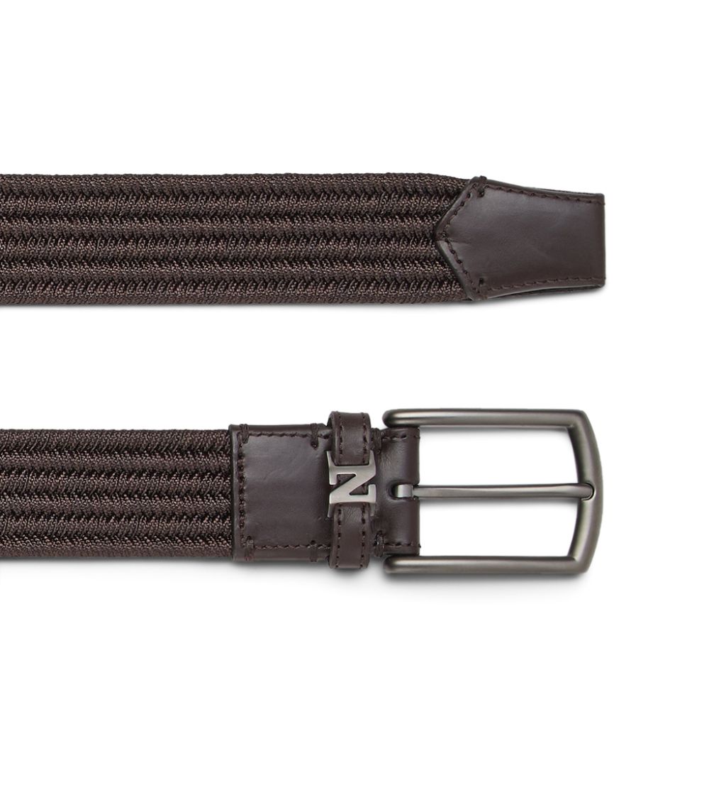 zegna Zegna Leather Woven Belt