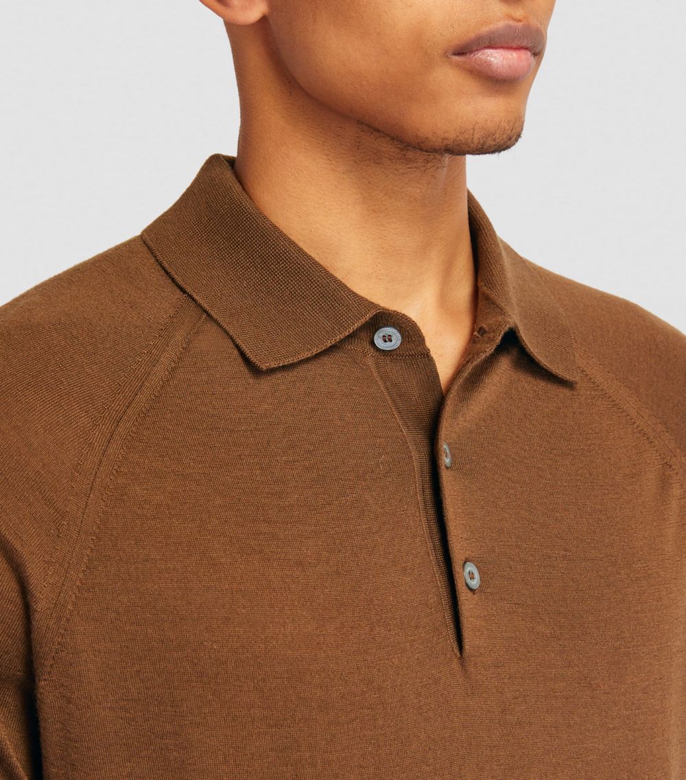 Dunhill Dunhill Cashmere-Silk Long-Sleeve Polo Shirt