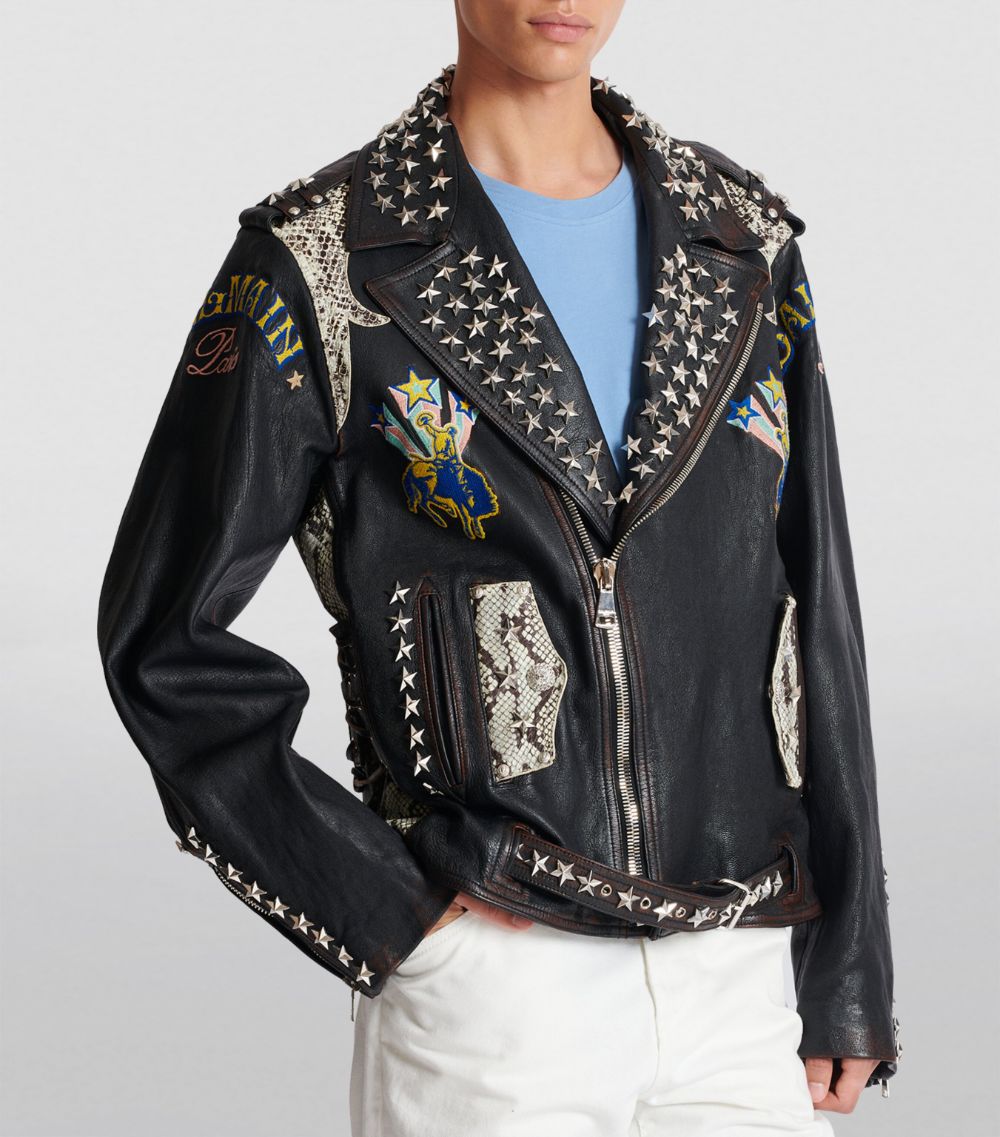 Balmain Balmain Leather Western Biker Jacket