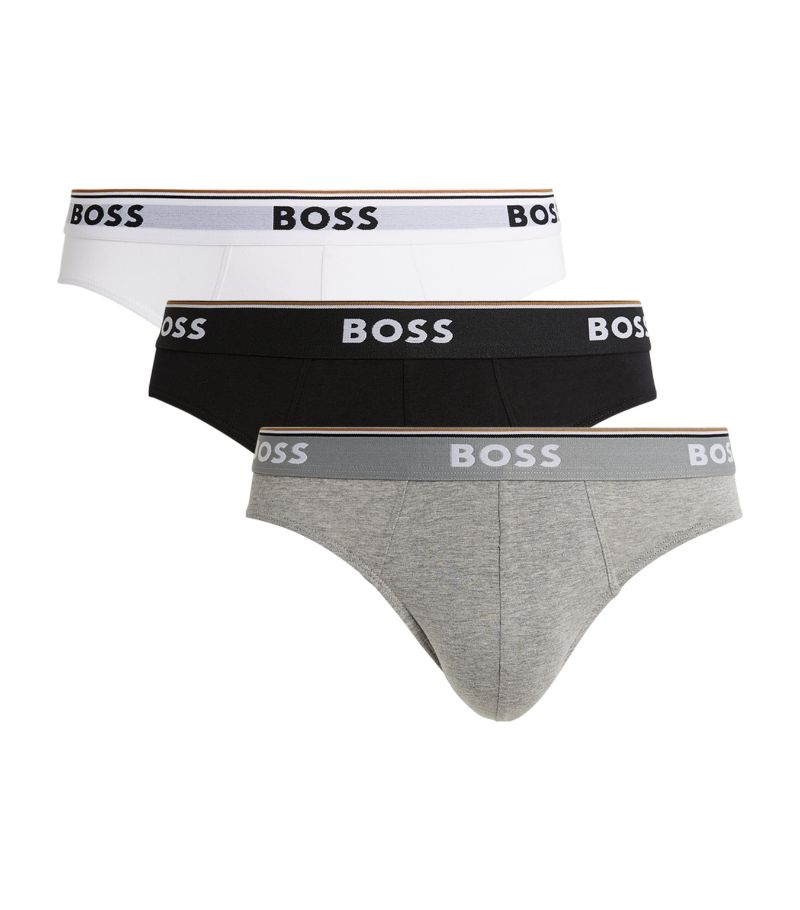 BOSS Boss Stretch-Cotton Logo Print Briefs (Pack Of 3)