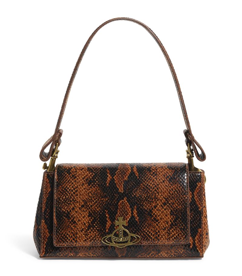 Vivienne Westwood Vivienne Westwood Medium Snake-Embossed Hazel Shoulder Bag