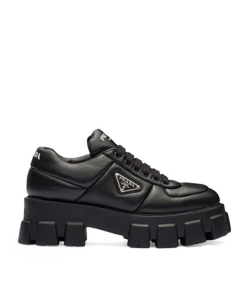 Prada Prada Padded Leather Lace-Up Loafers