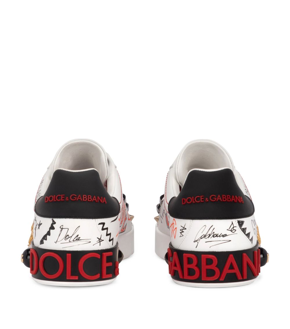 Dolce & Gabbana Dolce & Gabbana Calfskin Graffiti Sneakers