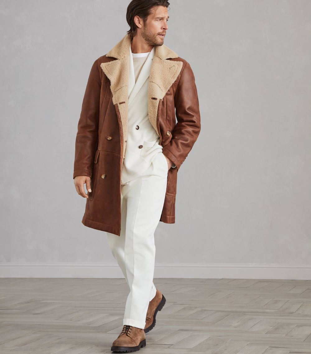 Brunello Cucinelli Brunello Cucinelli Nappa-Effect Shearling Coat