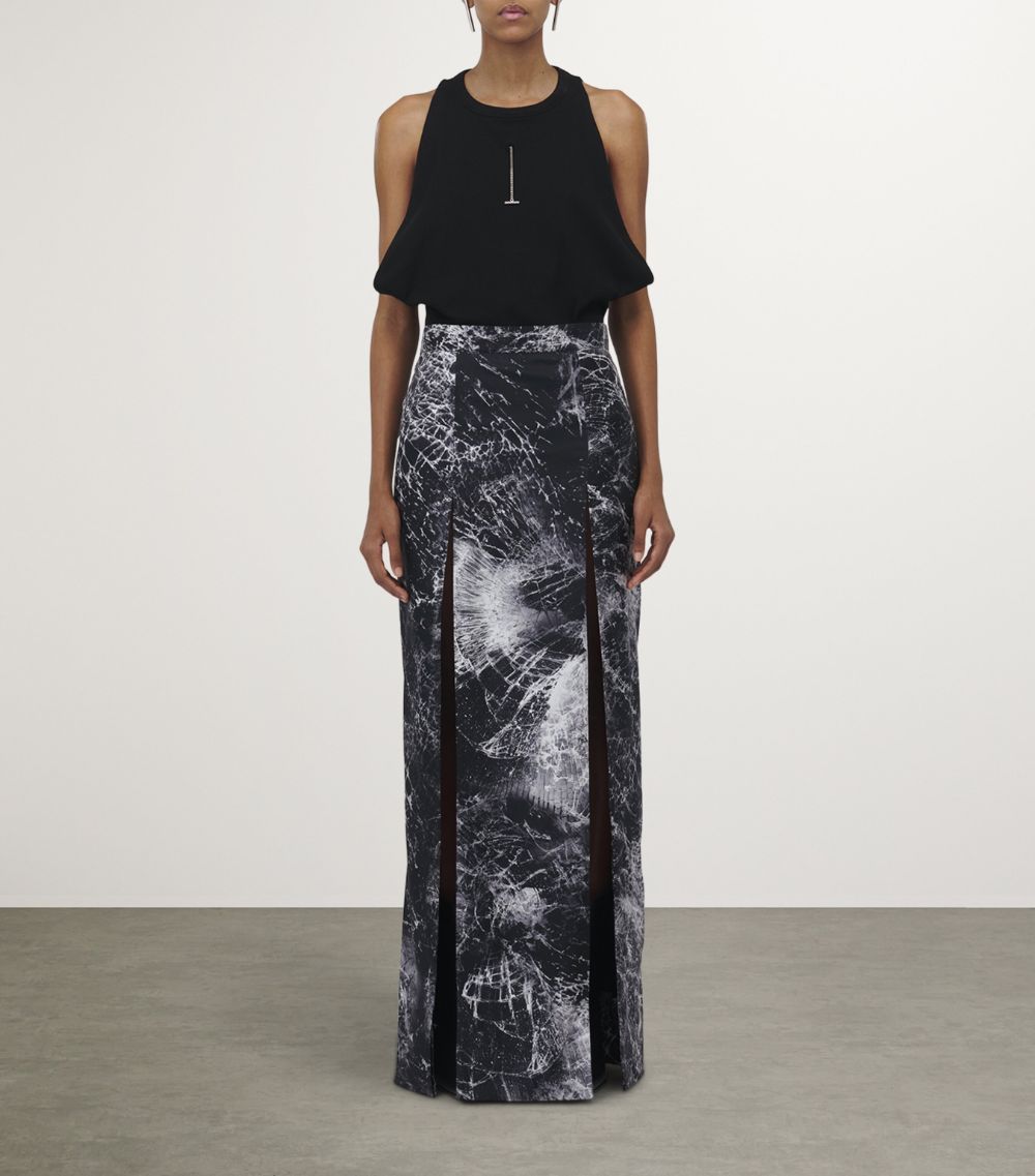 Alexander McQueen Alexander Mcqueen Silk Twill Smashed Glass Skirt