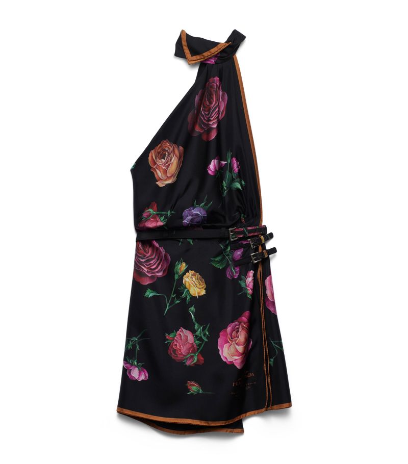 Prada Prada Silk Floral Print Mini Dress