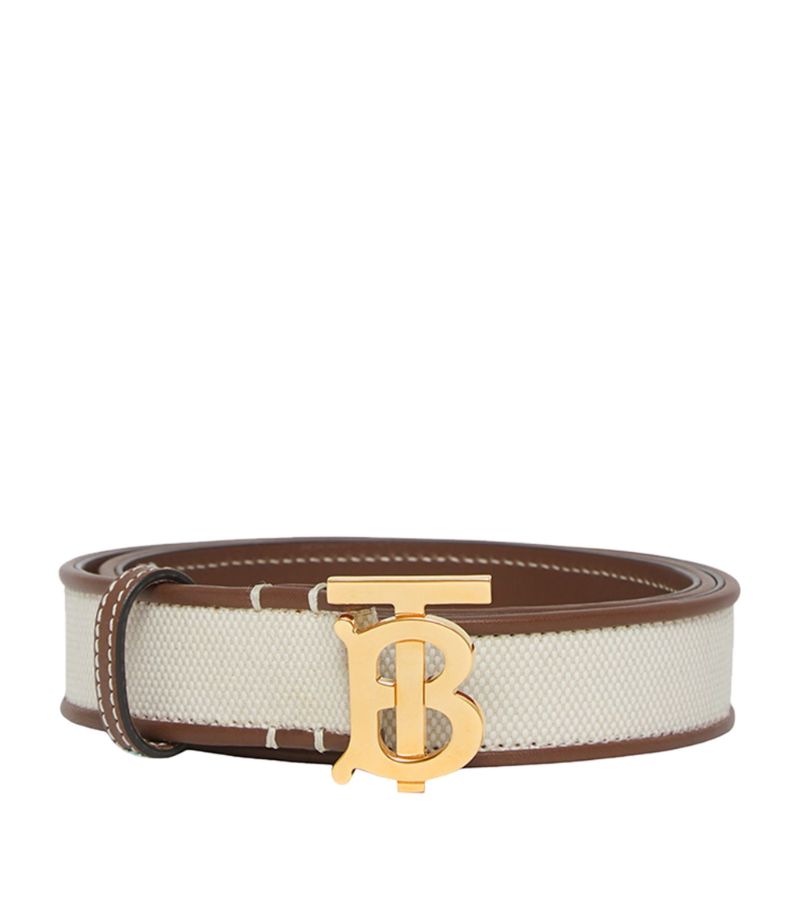 Burberry Burberry Canvas and Leather TB Monogram Belt