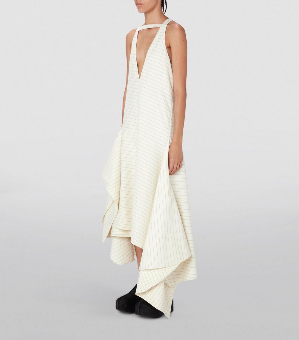 Jw Anderson Jw Anderson Wool-Blend Striped Maxi Dress