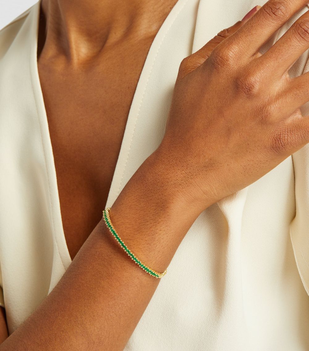 Suzanne Kalan Suzanne Kalan Yellow Gold And Emerald One Of A Kind Bangle