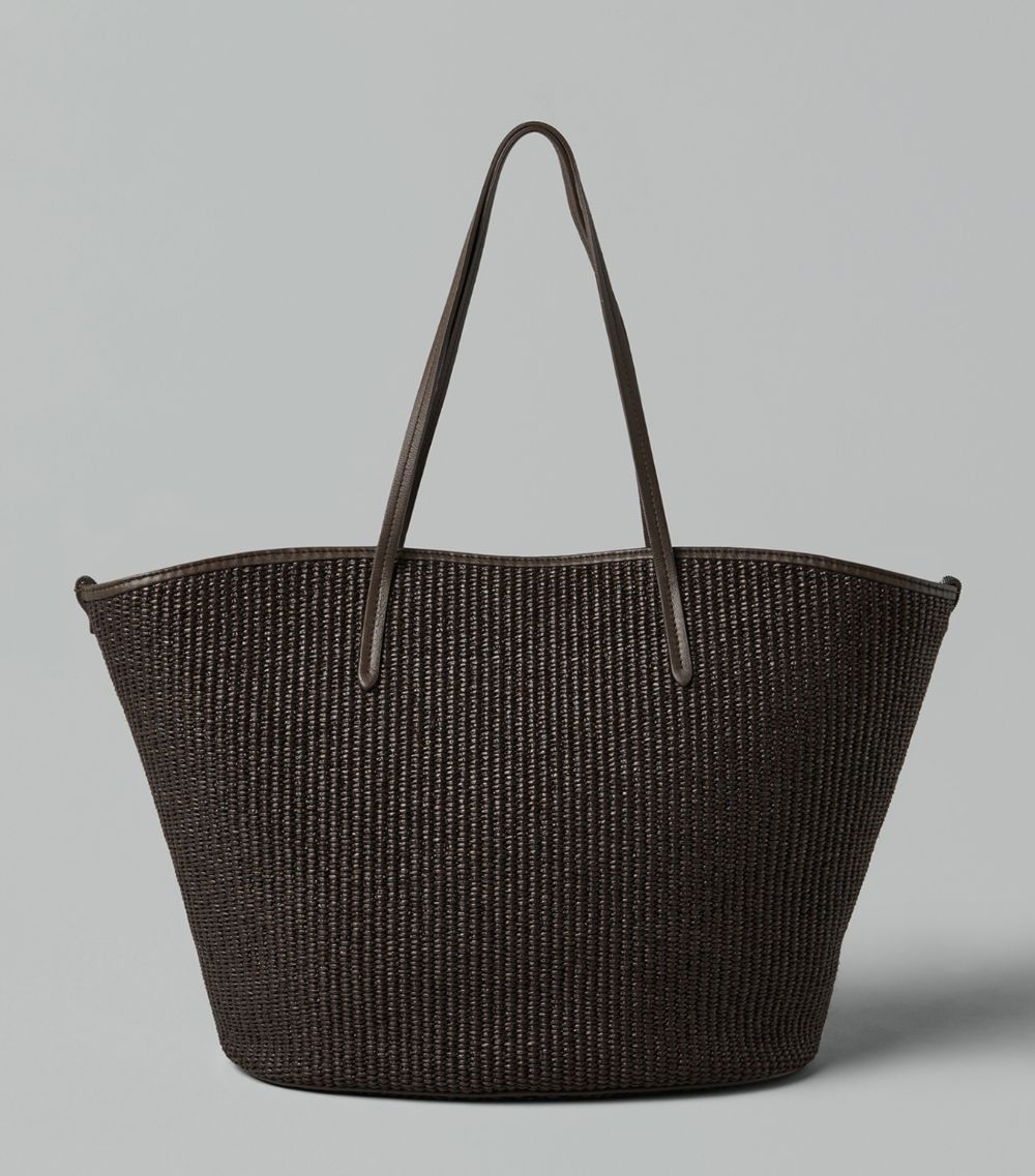 Brunello Cucinelli Brunello Cucinelli Raffia Monili-Trim Shopper Bag