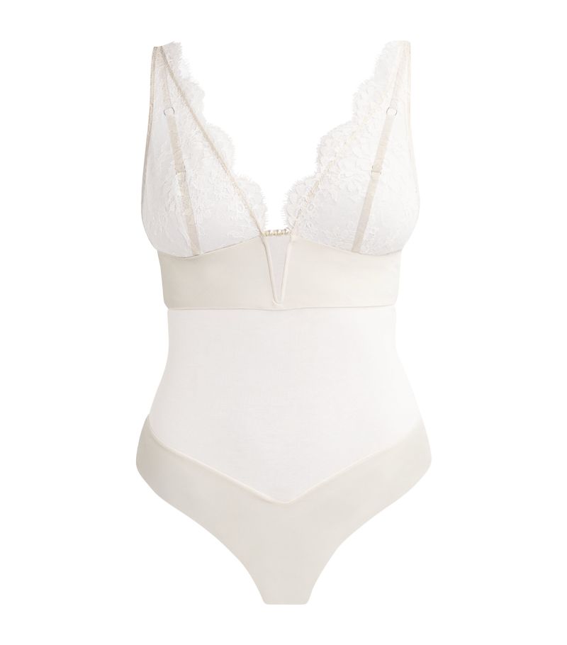 I.D. Sarrieri I. D. Sarrieri Lace Faux Pearl-Detail Bodysuit