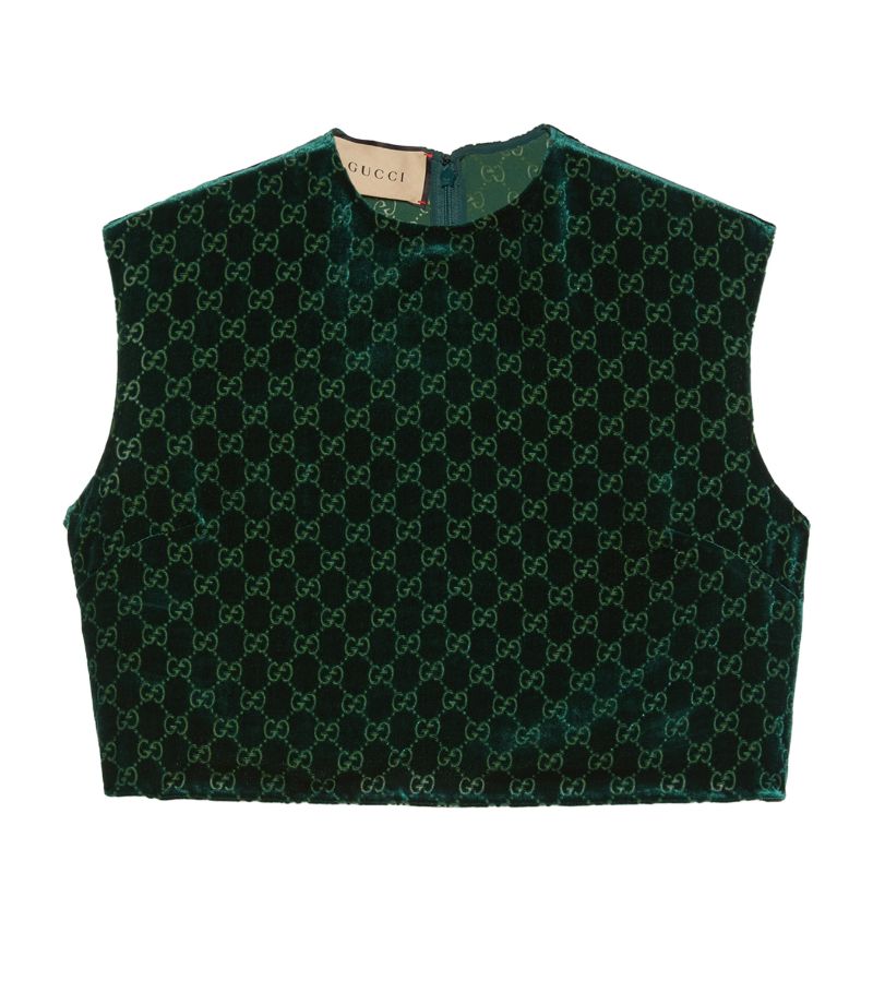 Gucci Gucci Velvet Gg Crop Top