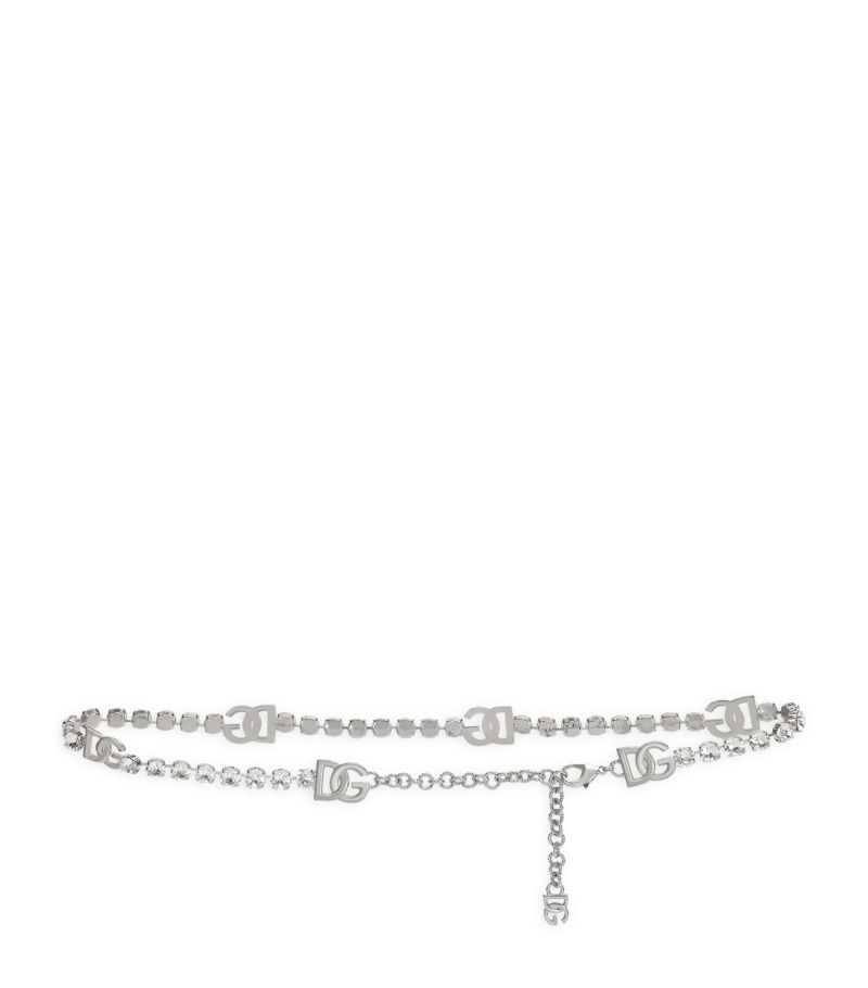 Dolce & Gabbana Dolce & Gabbana Crystal-Embellished Dg Logo Belt