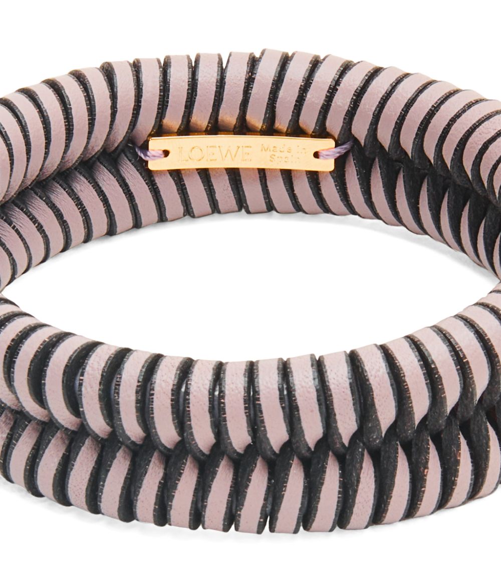 Loewe Loewe Leather Interlocking Woven Bangle