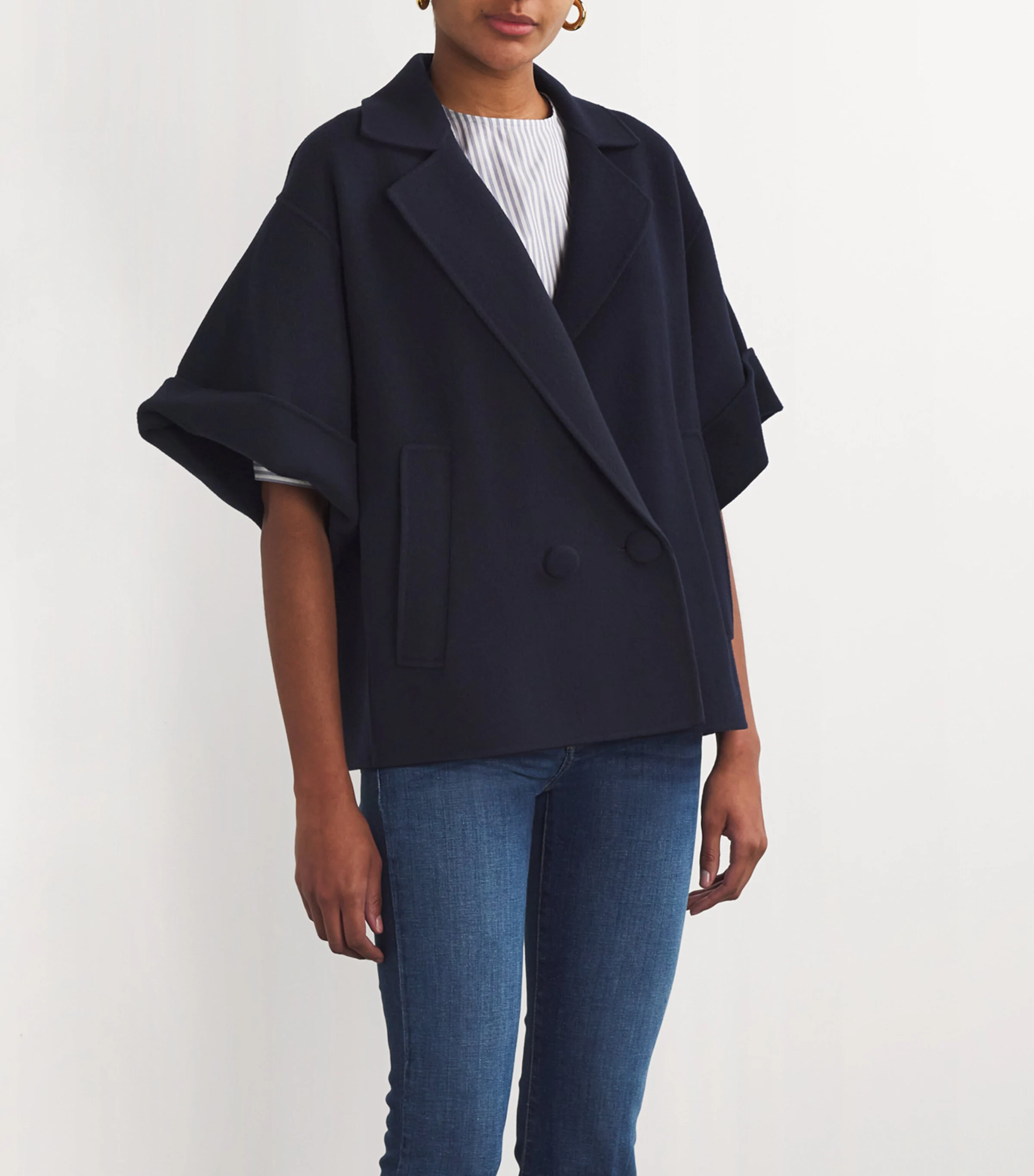 Weekend Max Mara Weekend Max Mara Wool Short-Sleeve Coat