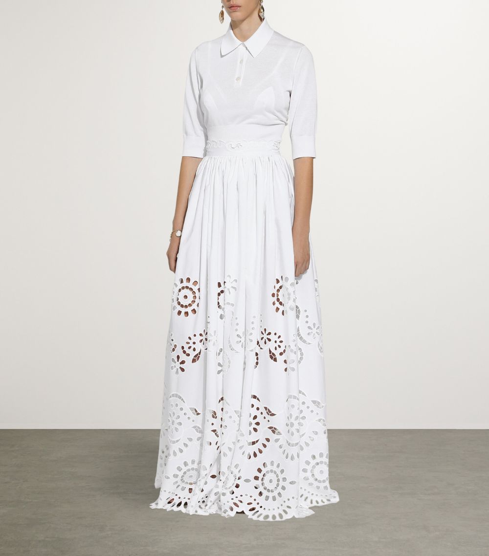 Dolce & Gabbana Dolce & Gabbana Cotton Broderie Anglaise Maxi Skirt