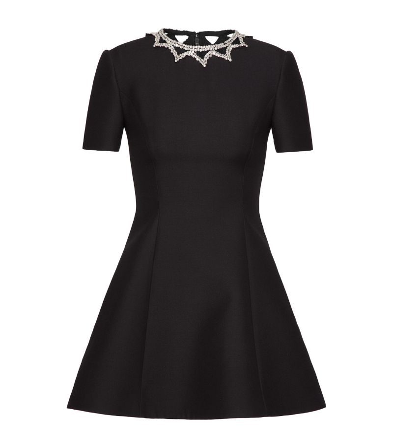 VALENTINO GARAVANI Valentino Garavani Crystal-Neckline Mini Dress