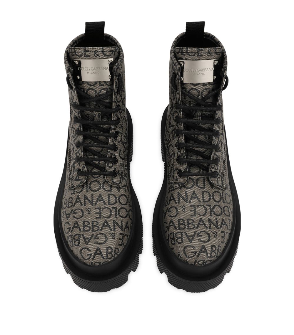 Dolce & Gabbana Dolce & Gabbana Jacquard Logo Ankle Boots